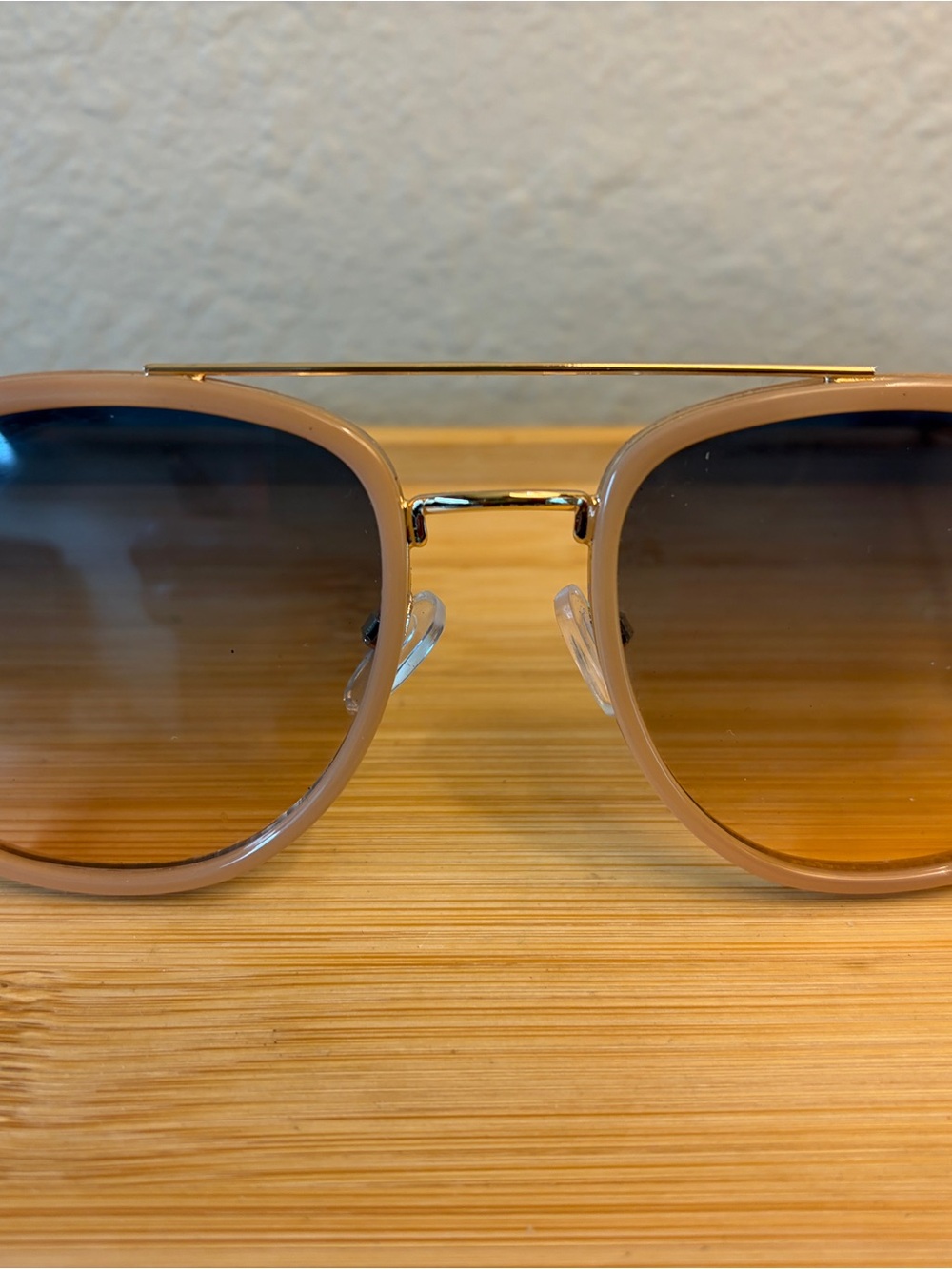 Jessica simpsoGradient Lens Aviator Sunglasses - Nude Frame, Brown/Gray Gradient